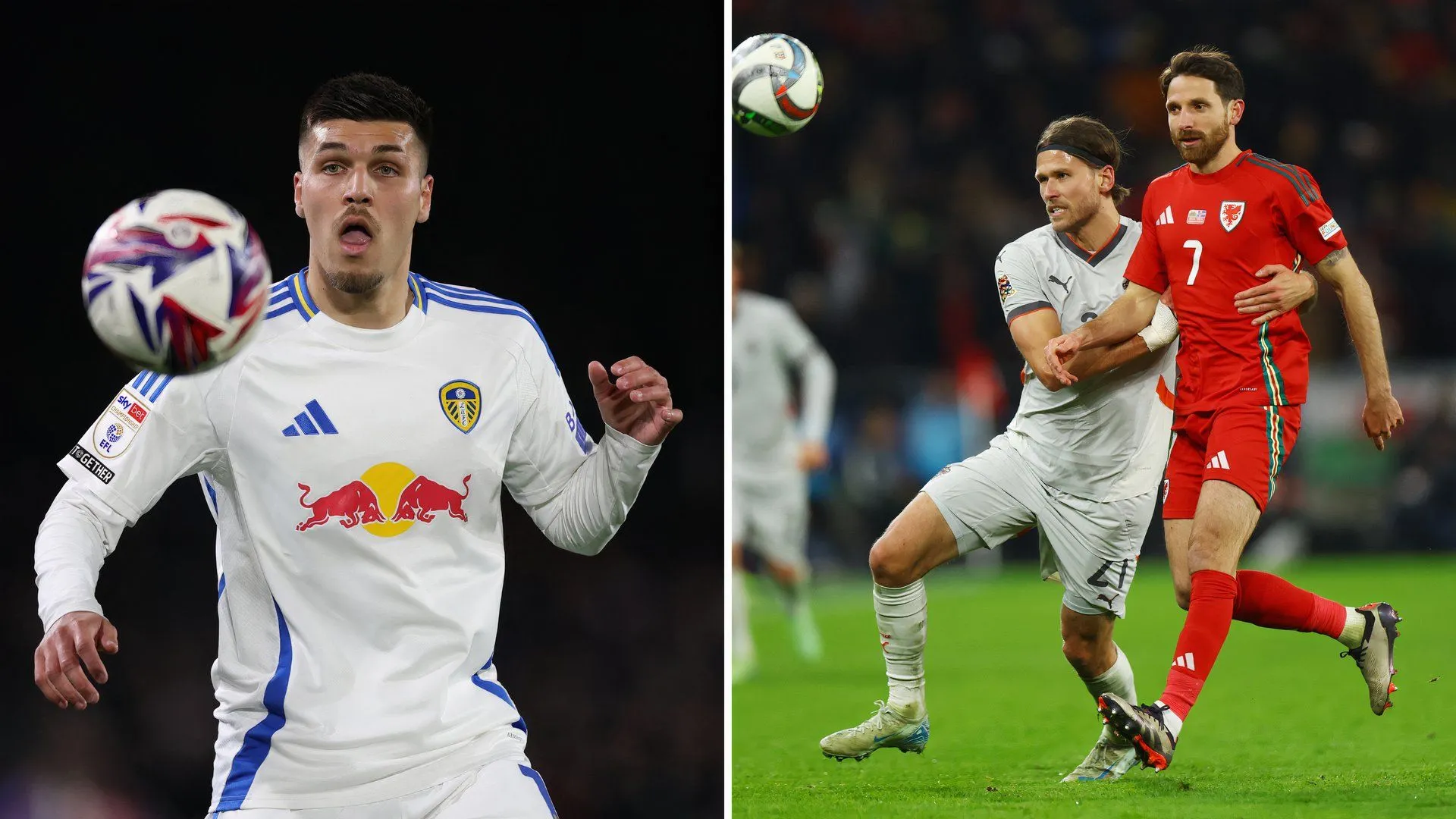 Ảnh minh họa cầu thủ Joel Piroe và Joe Allen của Swansea City