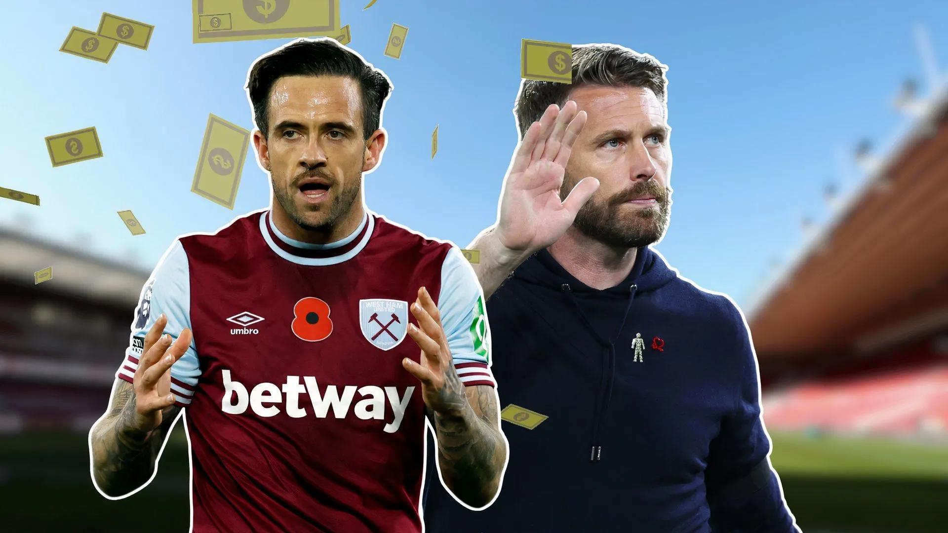 Danny Ings và huấn luyện viên Rob Edwards của Middlesbrough, cùng nhau thảo luận về chiến thuật.