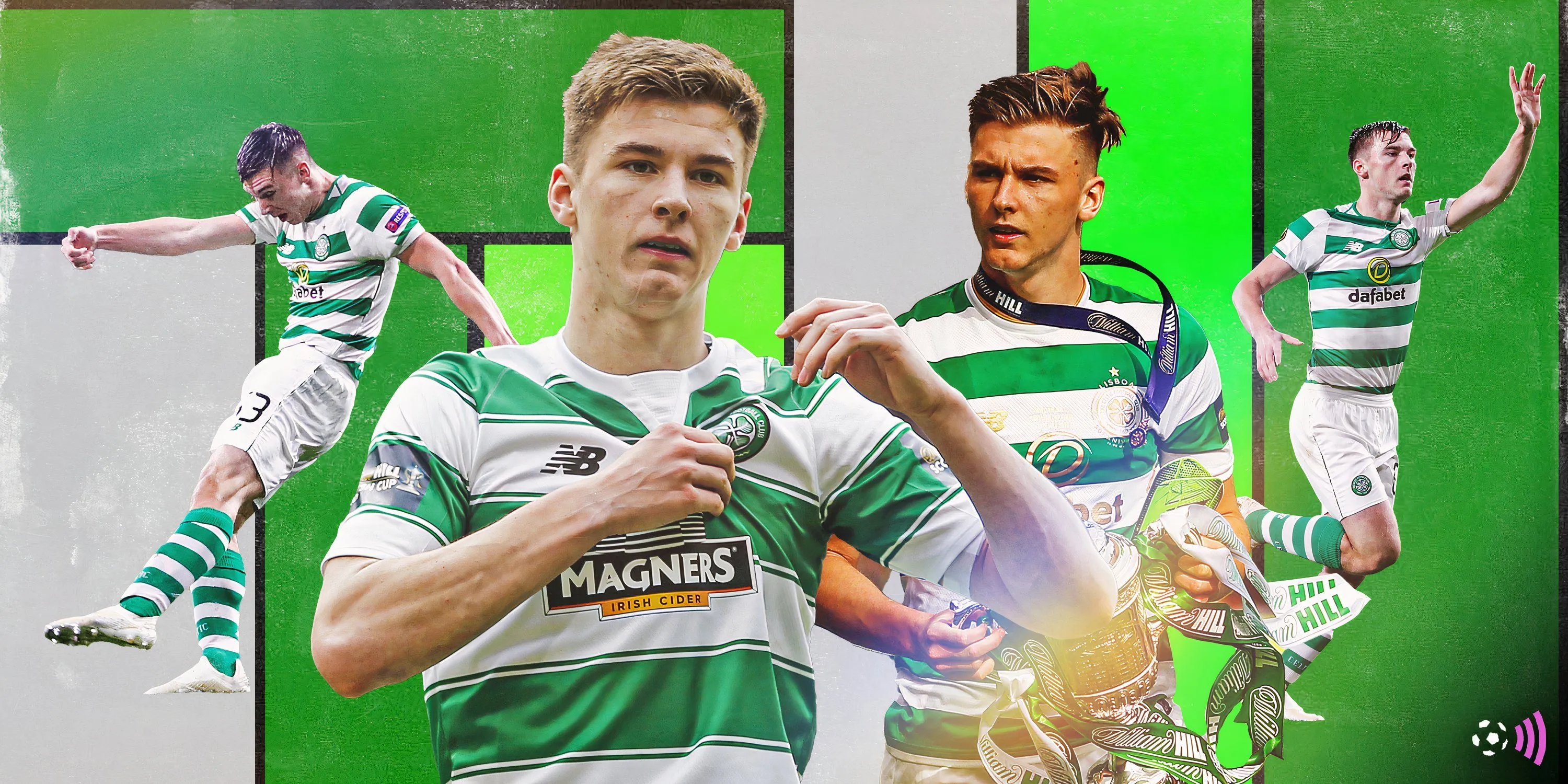 Kieran Tierney trong màu áo Celtic sau khi trở lại Parkhead