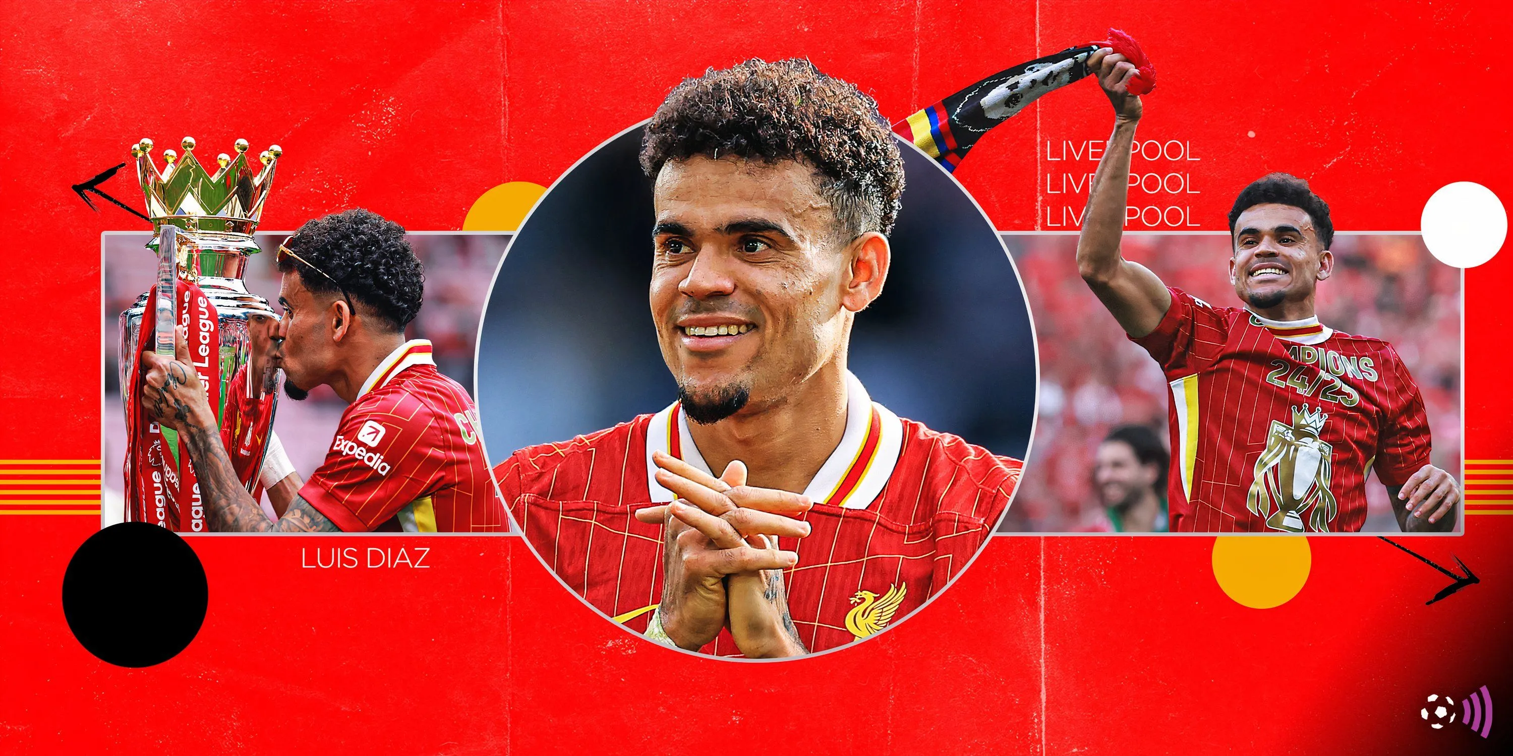 Luis Diaz ăn mừng bàn thắng cho Liverpool tại Premier League