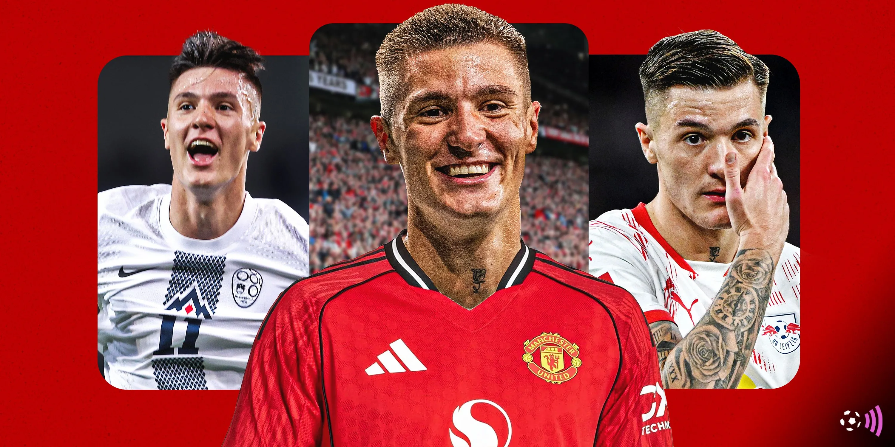 Benjamin Sesko trên sân trong màu áo Manchester United tại Premier League