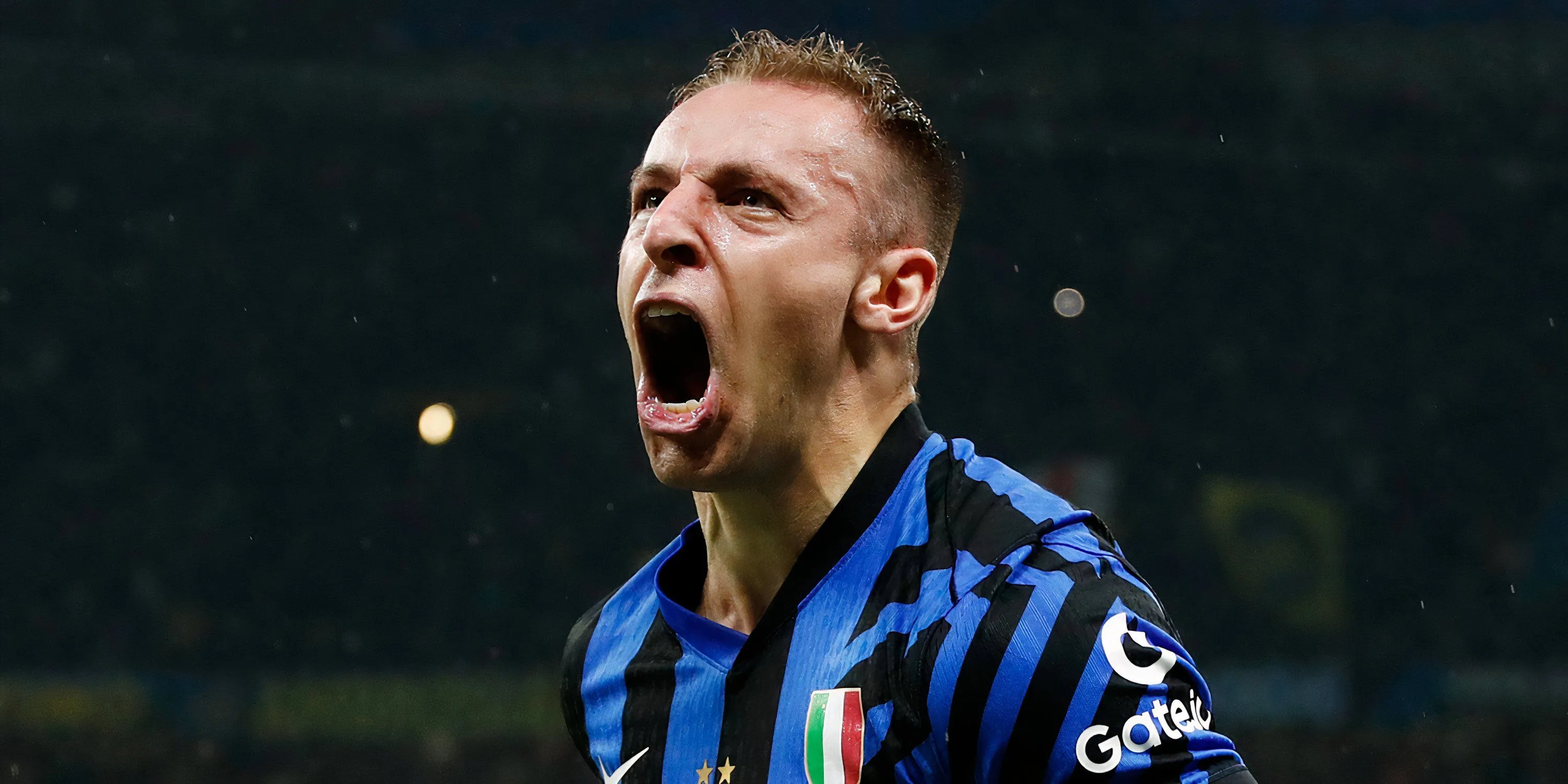 Tiền vệ Davide Frattesi của Inter Milan trong một trận đấu tại UEFA Champions League.