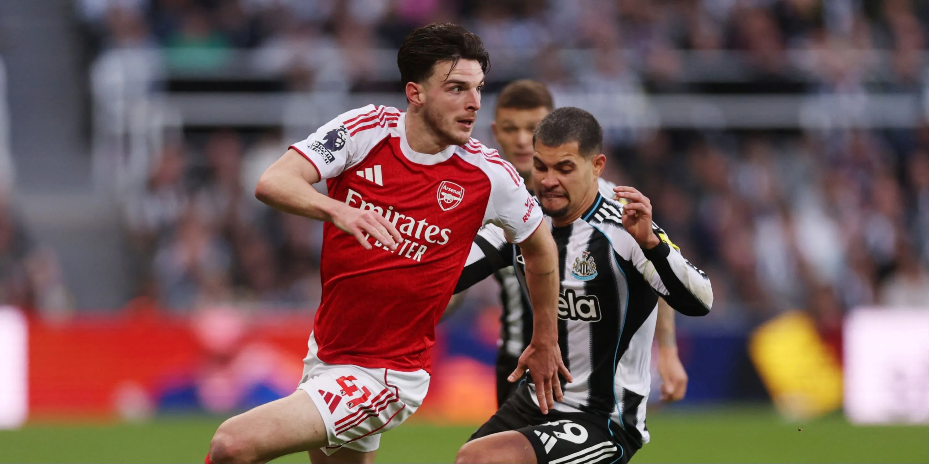Declan Rice Arsenal thi đấu chống lại Bruno Guimarães Newcastle ở Ngoại hạng Anh